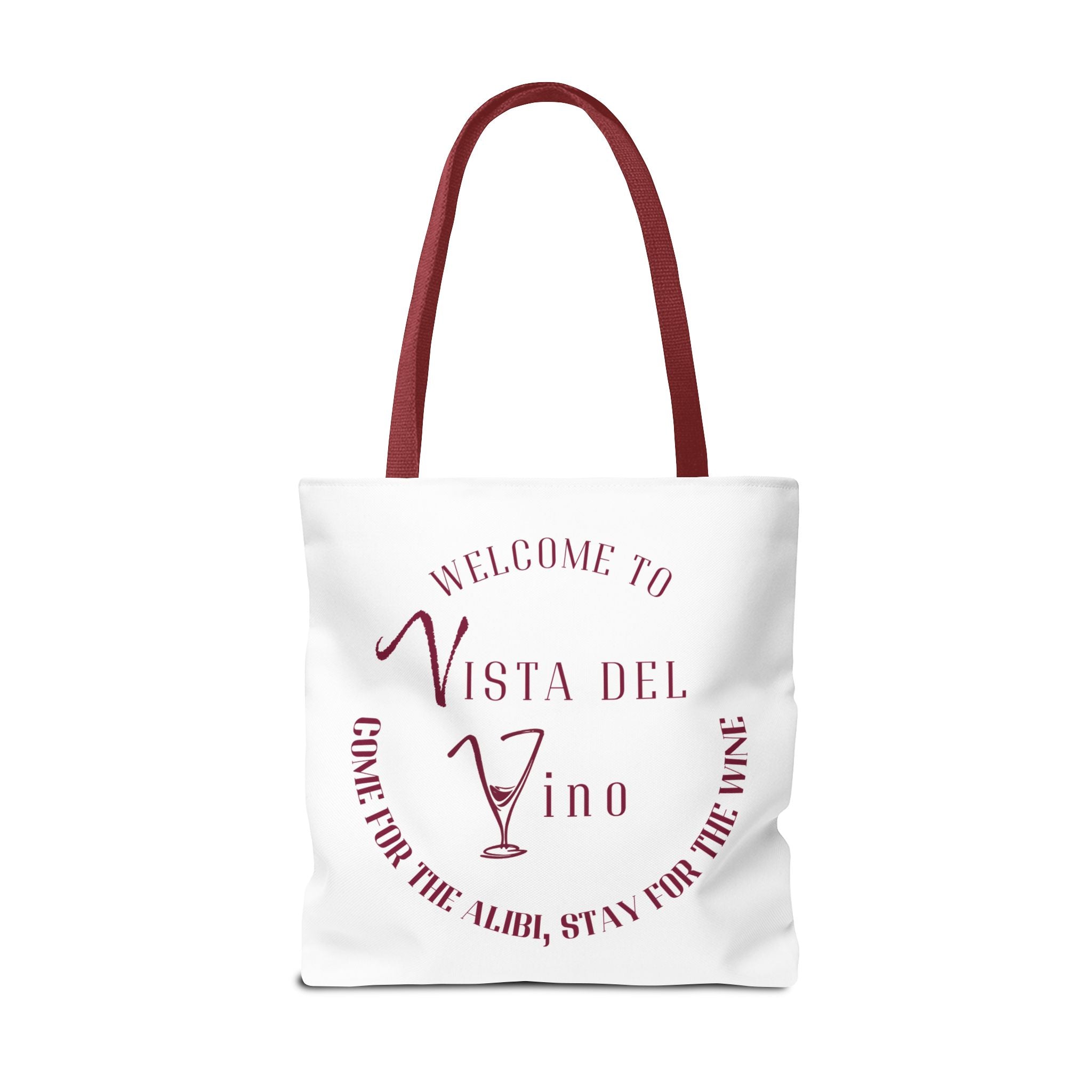 Mystery Themed Tote Bag – 'Welcome to Vista Del Vino' Wine & Dog Lover Canvas Tote