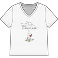 Wine and Books V-Neck Tee — "Books. Wine. Avoiding Reality."