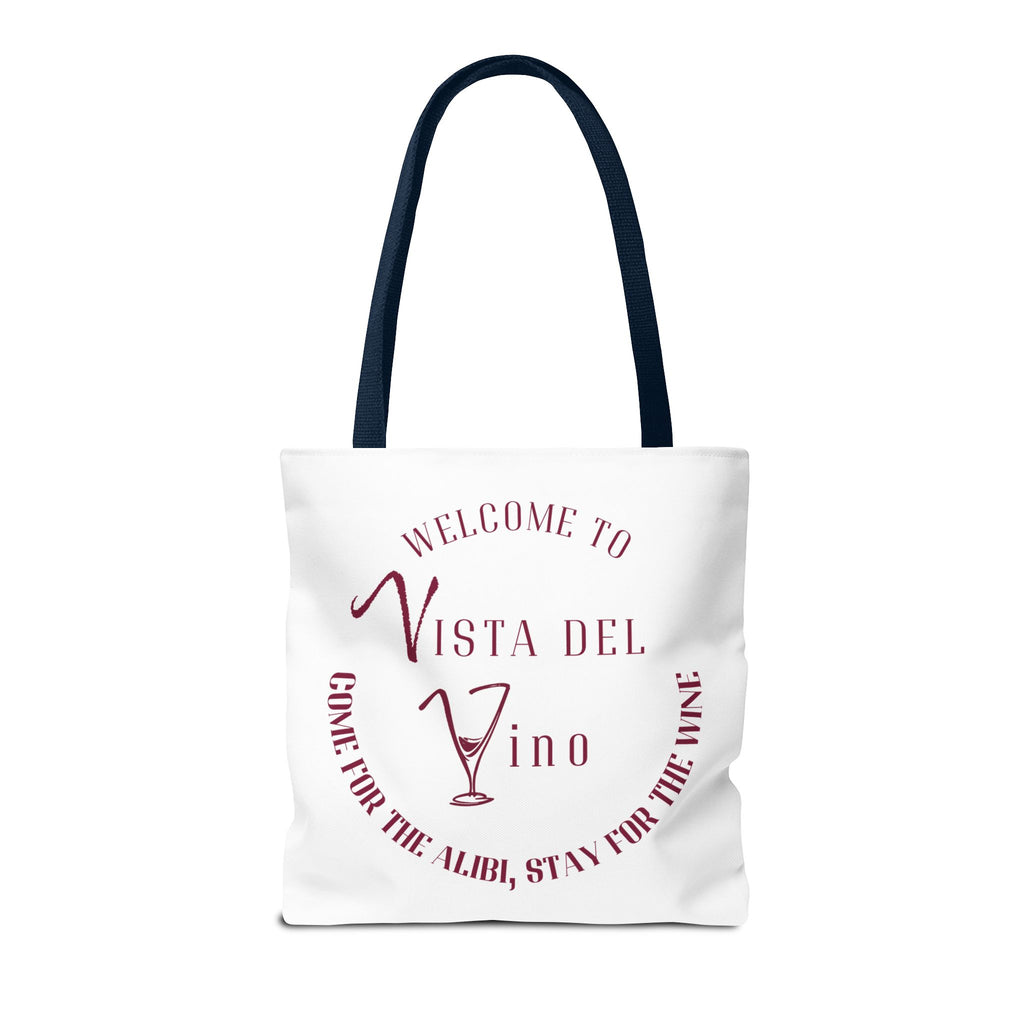 Mystery Themed Tote Bag – 'Welcome to Vista Del Vino' Wine & Dog Lover Canvas Tote