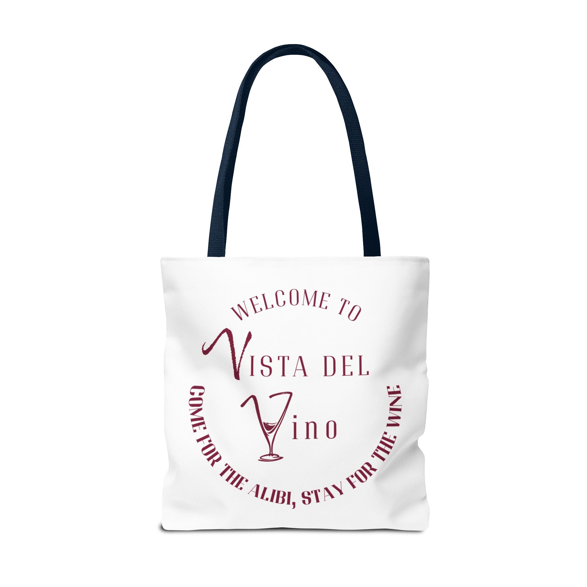 Mystery Themed Tote Bag – 'Welcome to Vista Del Vino' Wine & Dog Lover Canvas Tote