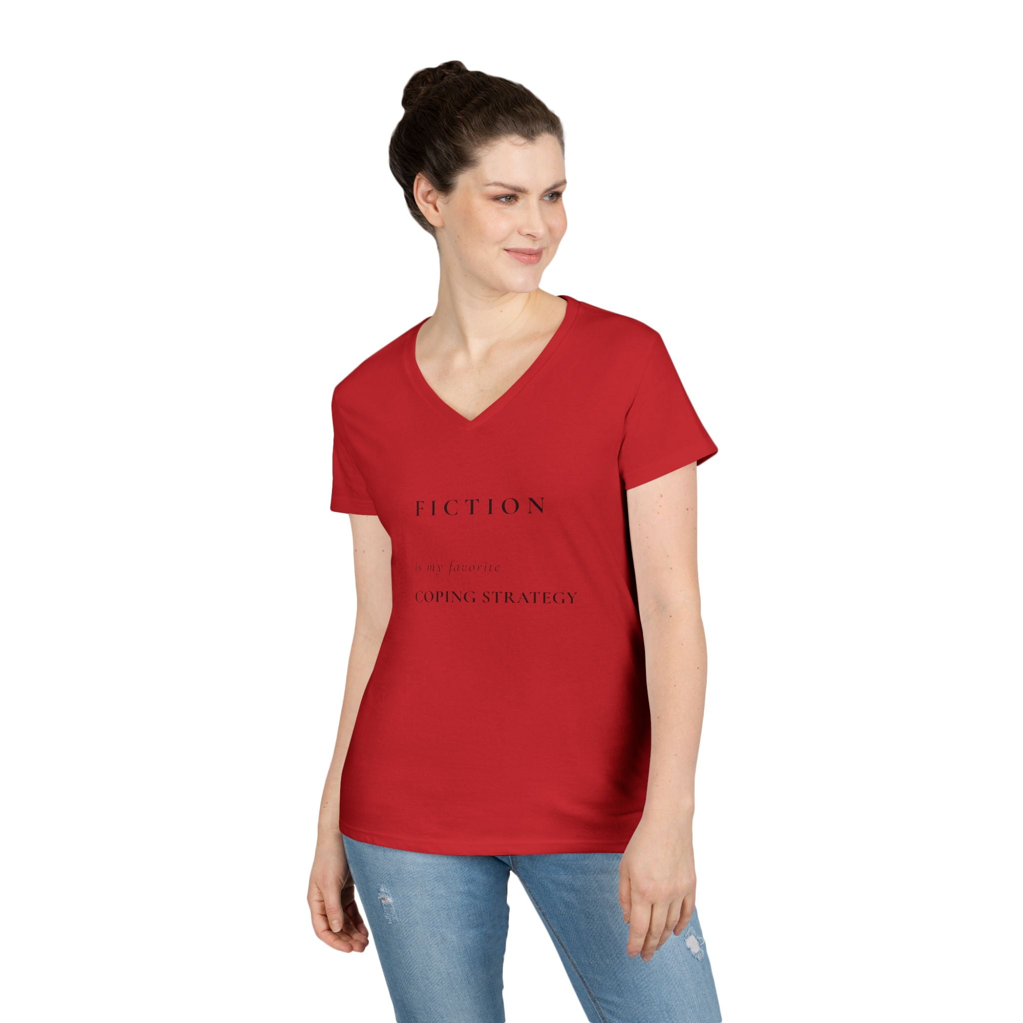 "Fiction Is My Coping Strategy" V‑Neck Tee