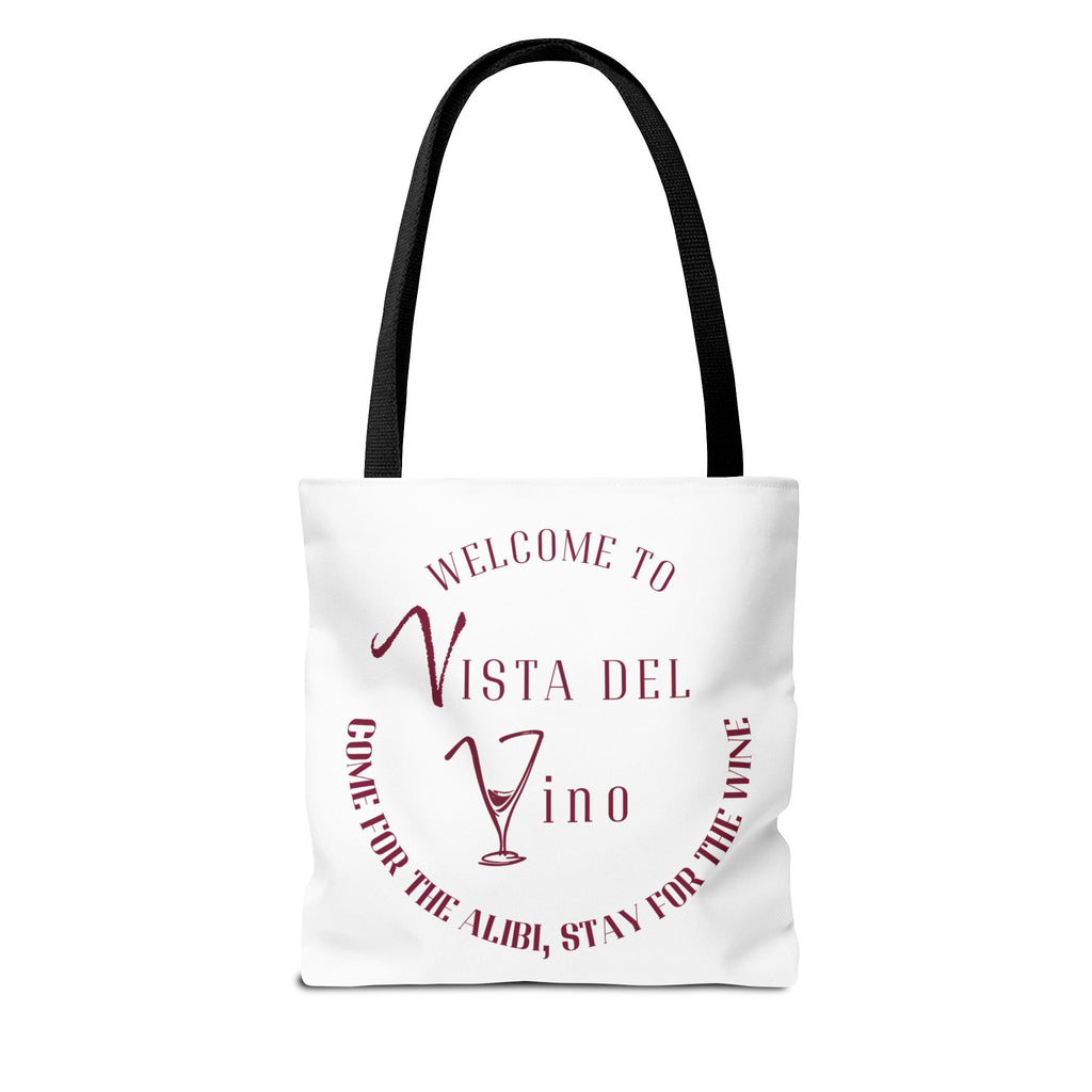 Mystery Themed Tote Bag – 'Welcome to Vista Del Vino' Wine & Dog Lover Canvas Tote