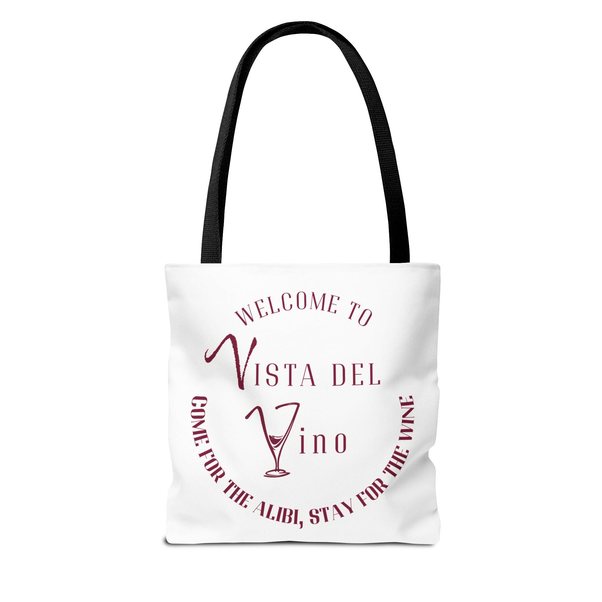Mystery Themed Tote Bag – 'Welcome to Vista Del Vino' Wine & Dog Lover Canvas Tote