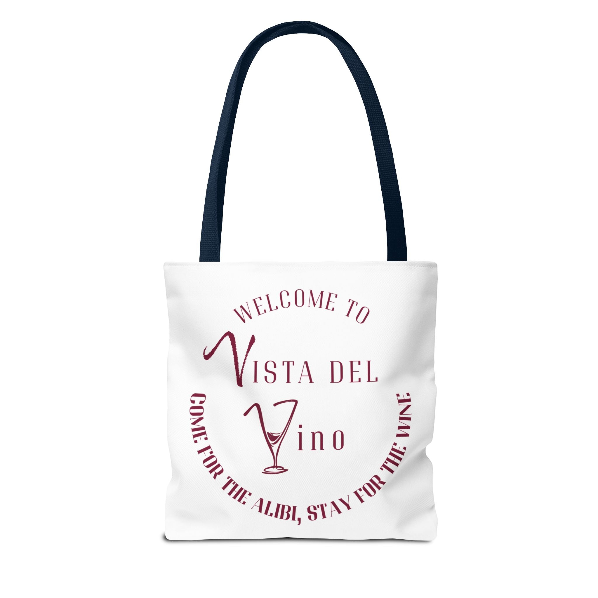 Mystery Themed Tote Bag – 'Welcome to Vista Del Vino' Wine & Dog Lover Canvas Tote