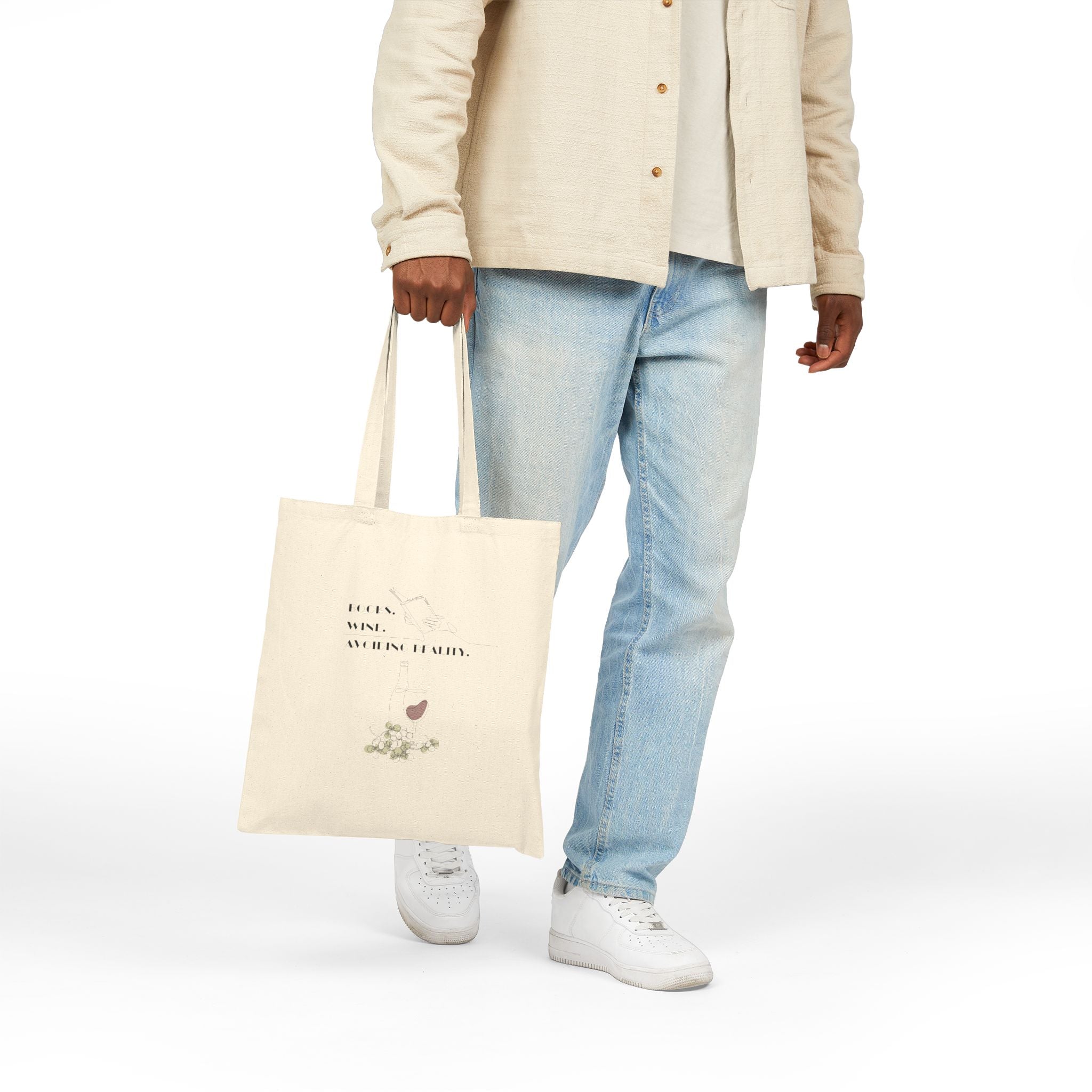 Eco Market Tote: Books, Wine, Avoiding Reality