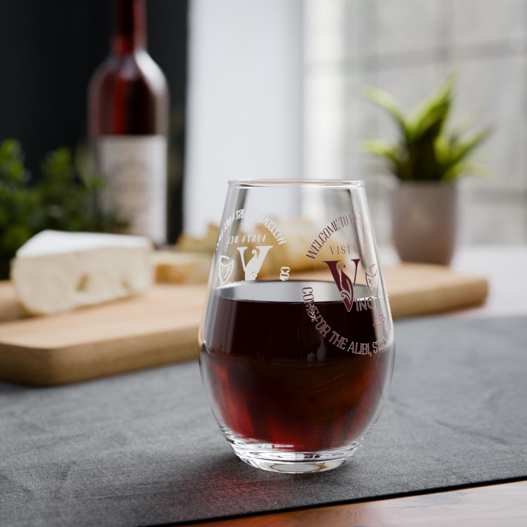 Stemless Wine Glass - Vintage Vino Logo 11.75oz