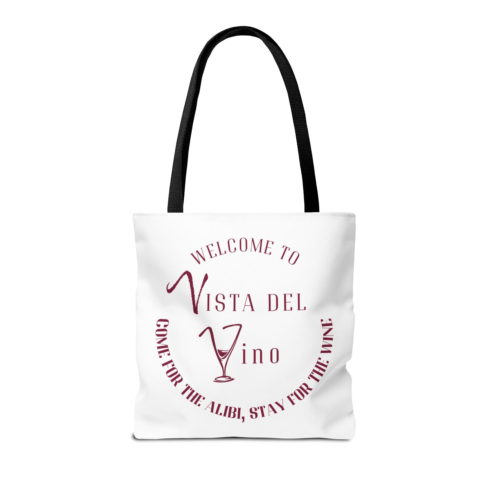 Mystery Themed Tote Bag – 'Welcome to Vista Del Vino' Wine & Dog Lover Canvas Tote