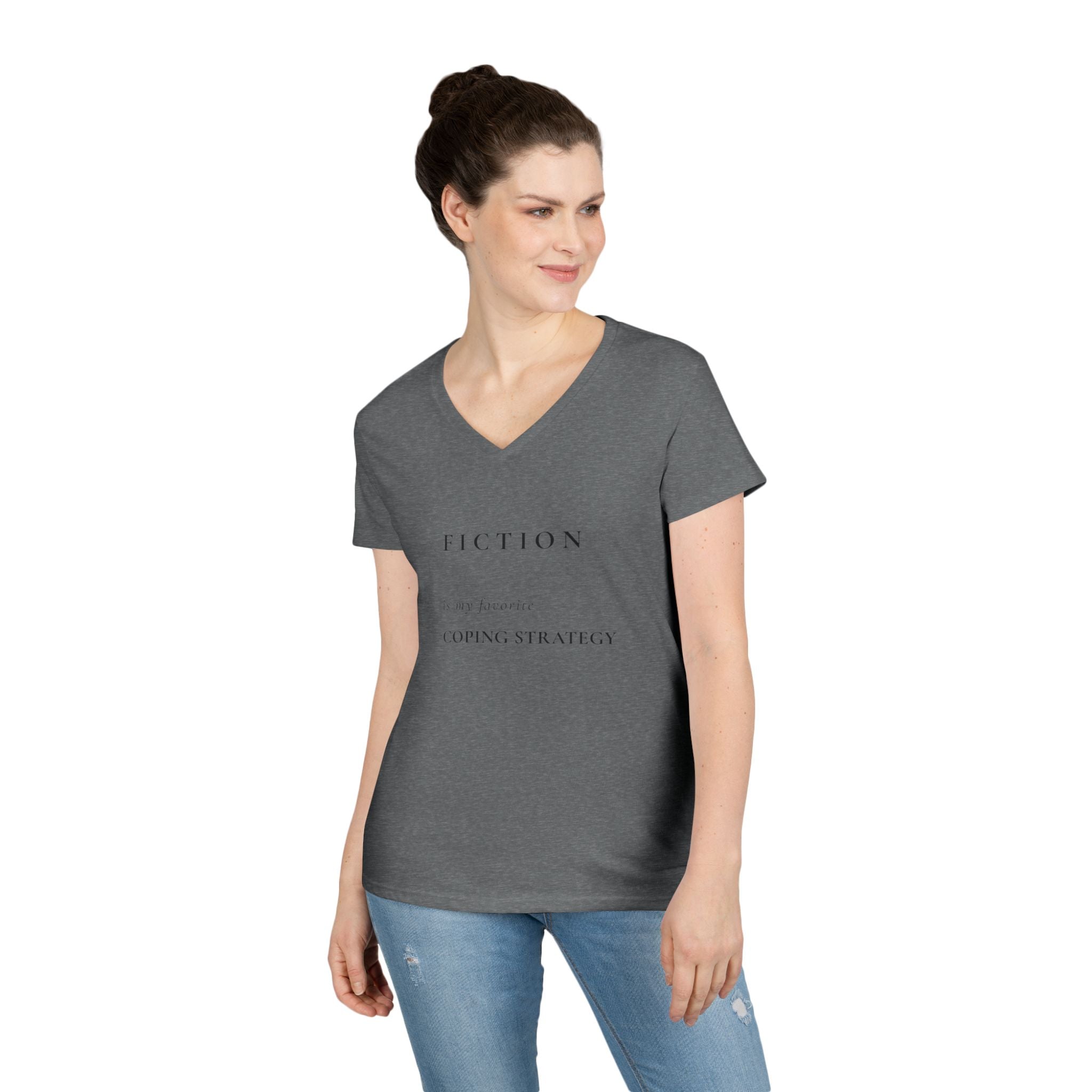"Fiction Is My Coping Strategy" V‑Neck Tee