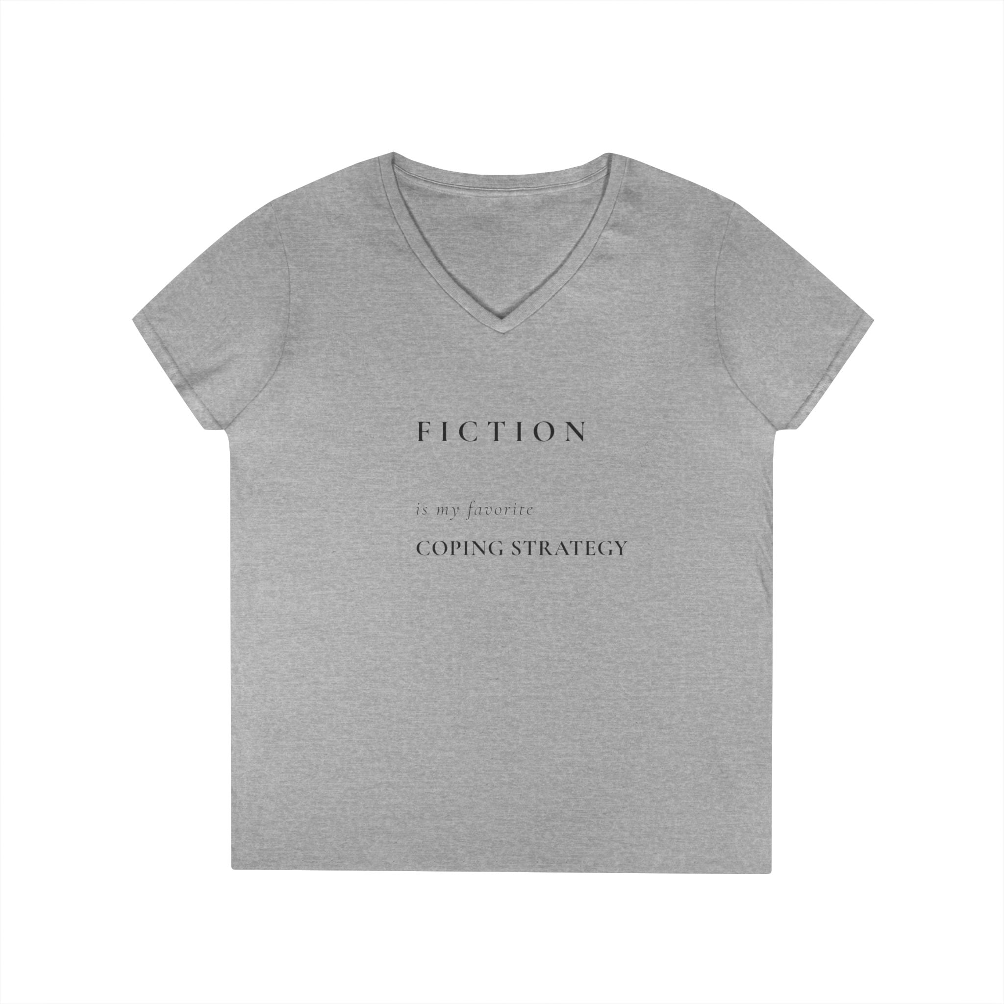 "Fiction Is My Coping Strategy" V‑Neck Tee