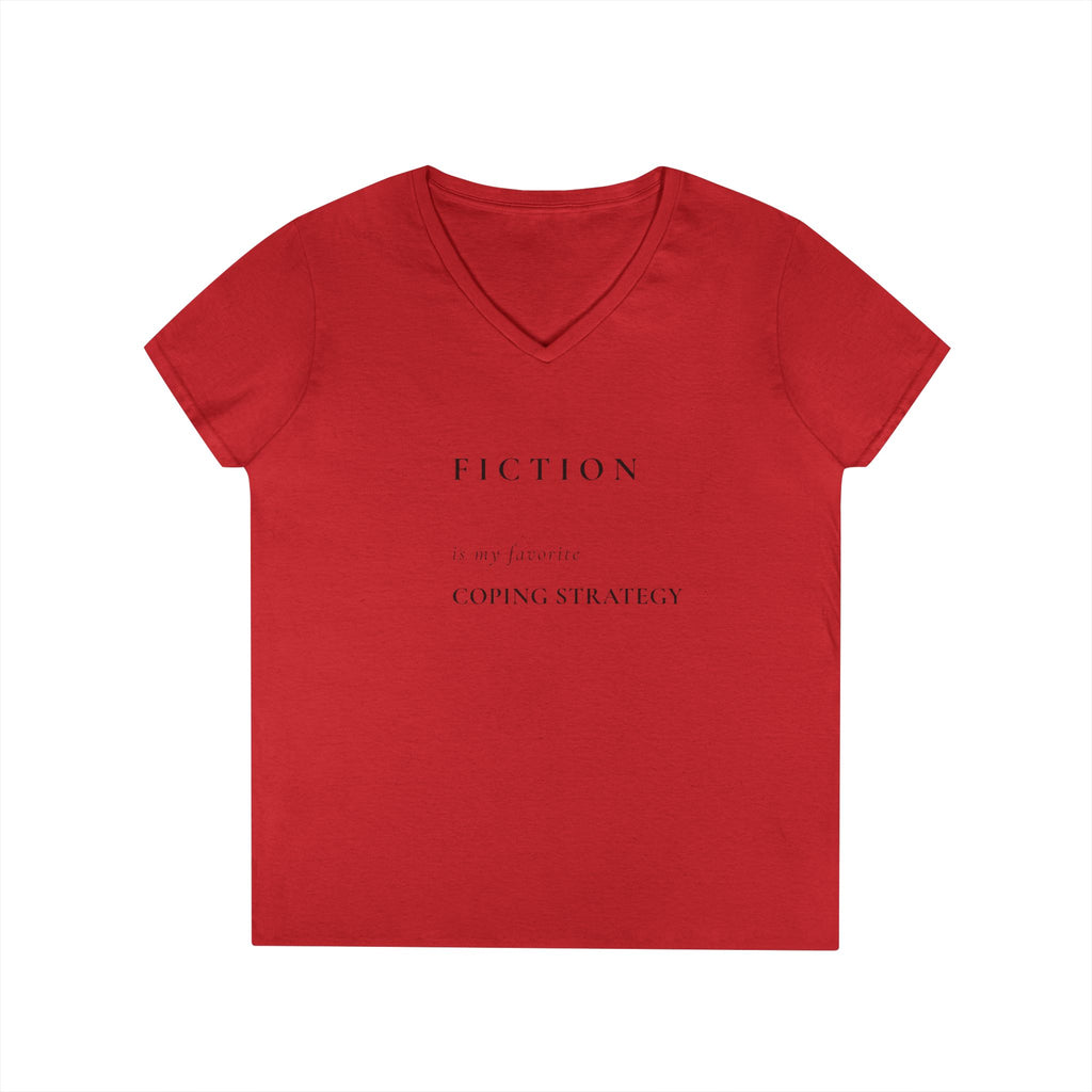 "Fiction Is My Coping Strategy" V‑Neck Tee