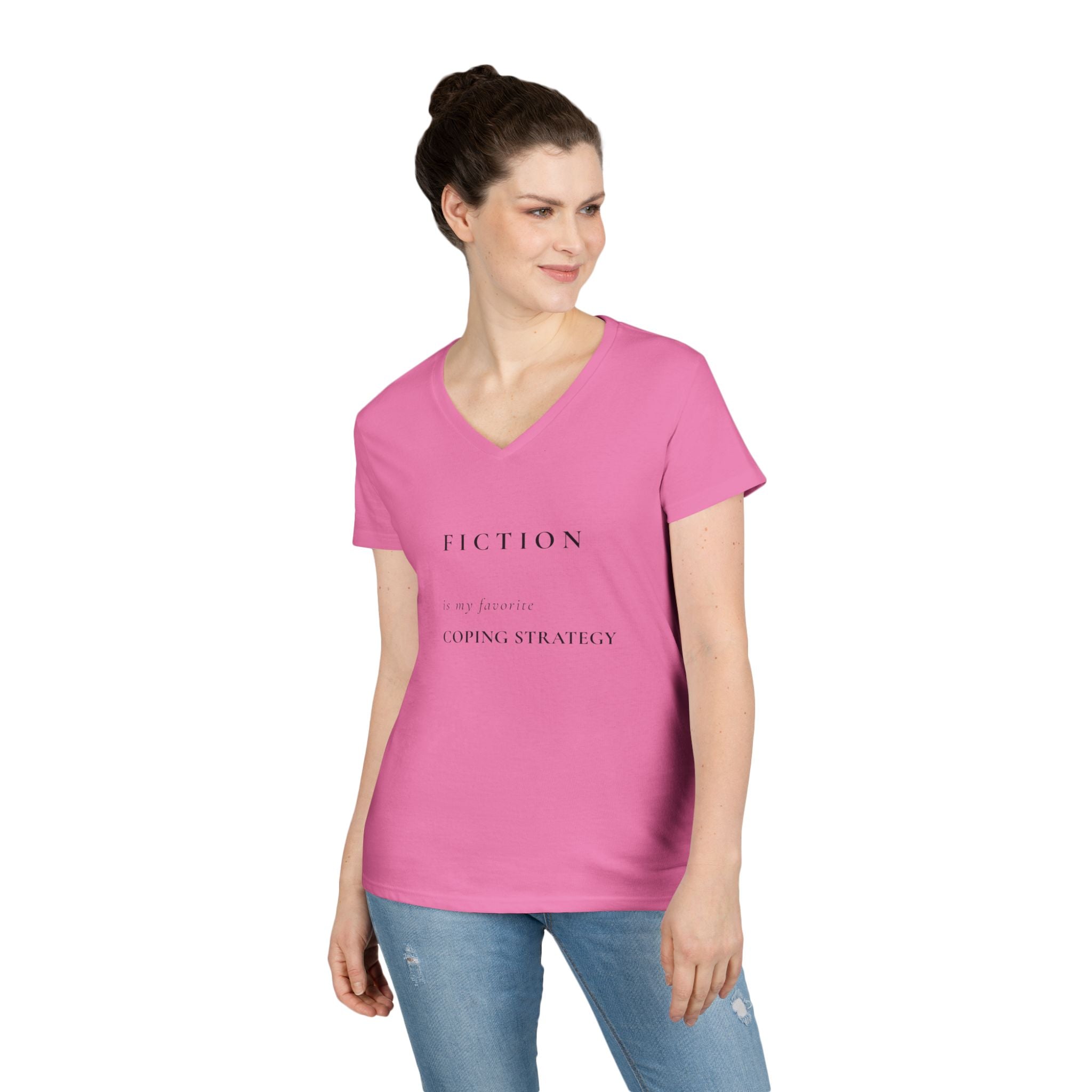 "Fiction Is My Coping Strategy" V‑Neck Tee