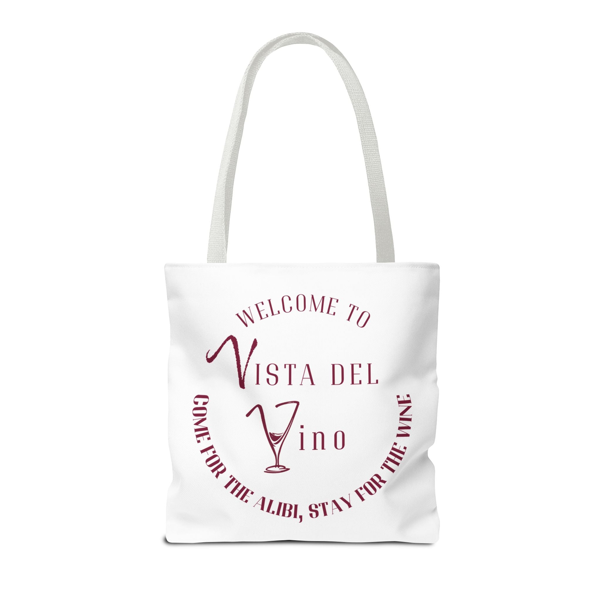 Mystery Themed Tote Bag – 'Welcome to Vista Del Vino' Wine & Dog Lover Canvas Tote