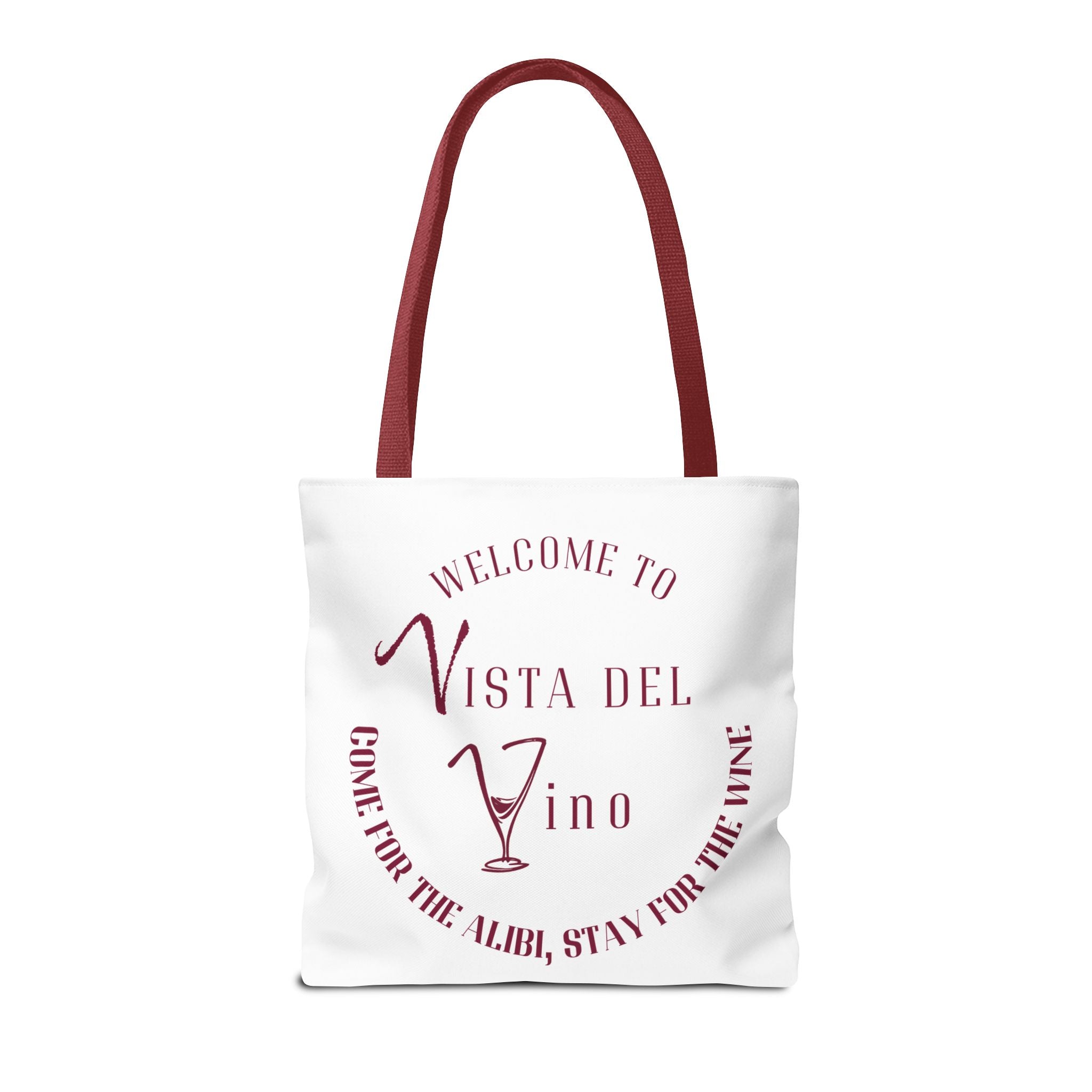 Mystery Themed Tote Bag – 'Welcome to Vista Del Vino' Wine & Dog Lover Canvas Tote