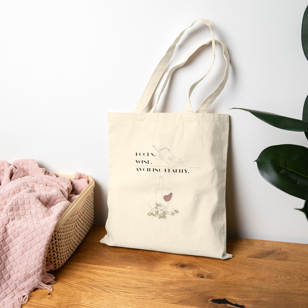 Eco Market Tote: Books, Wine, Avoiding Reality
