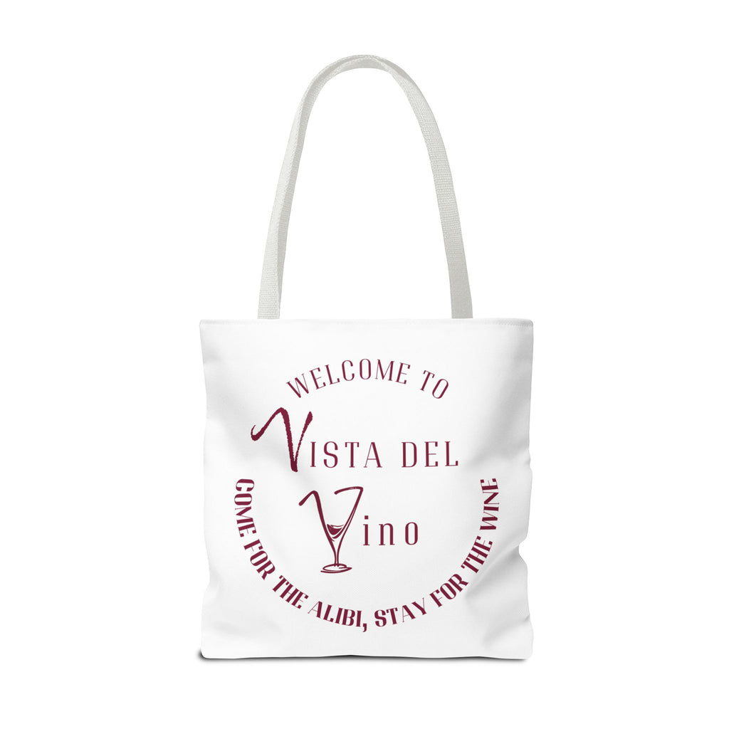 Mystery Themed Tote Bag – 'Welcome to Vista Del Vino' Wine & Dog Lover Canvas Tote