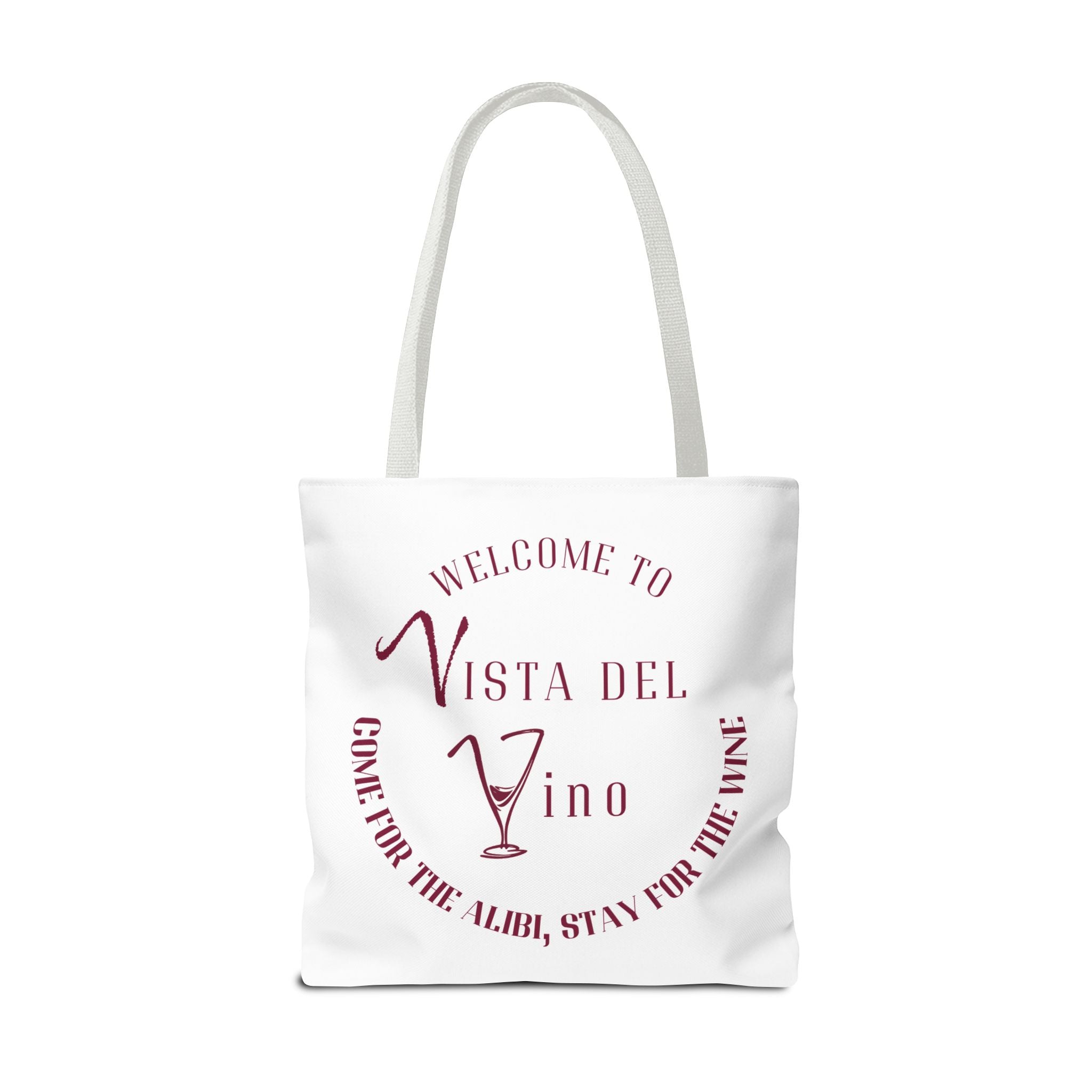 Mystery Themed Tote Bag – 'Welcome to Vista Del Vino' Wine & Dog Lover Canvas Tote