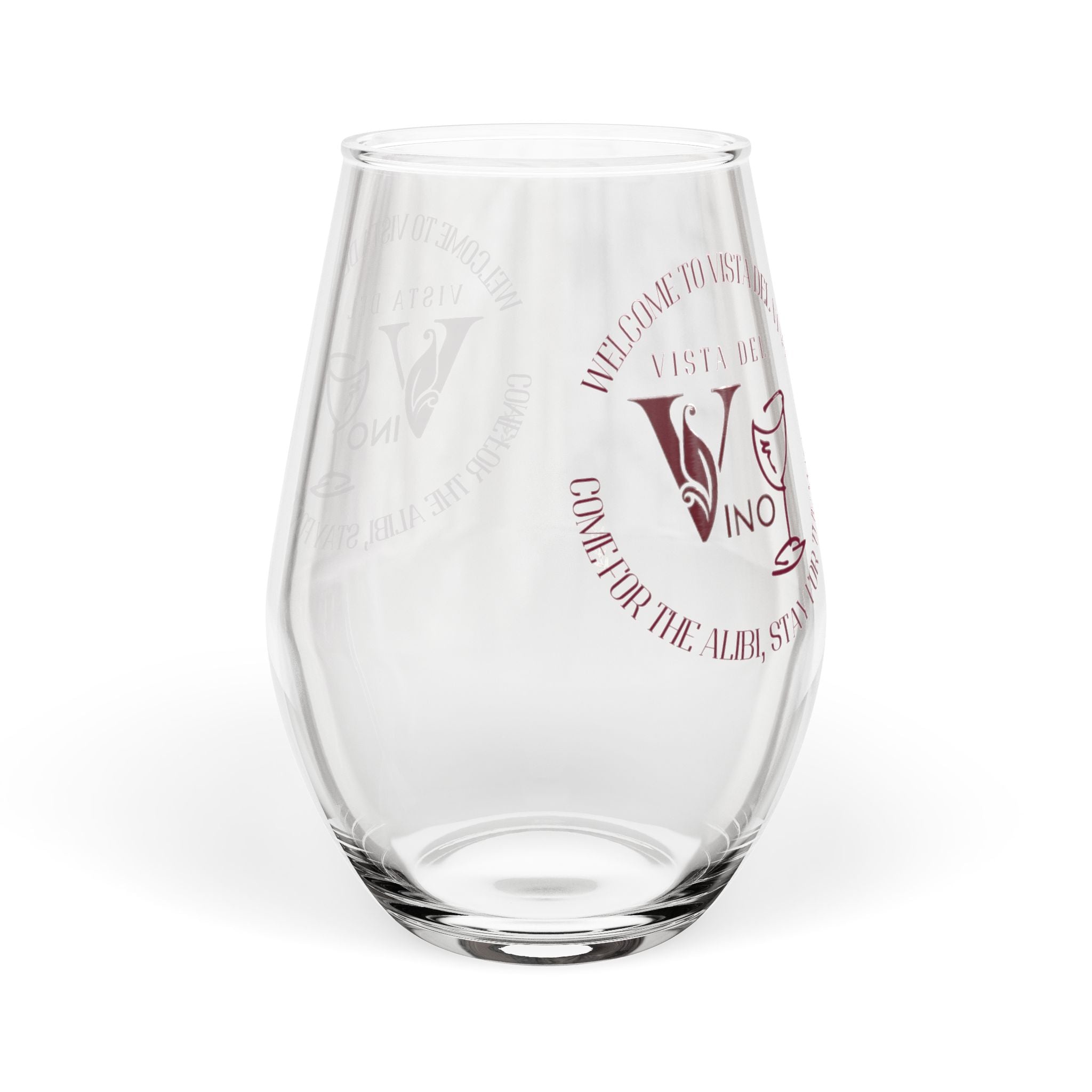 Stemless Wine Glass - Vintage Vino Logo 11.75oz