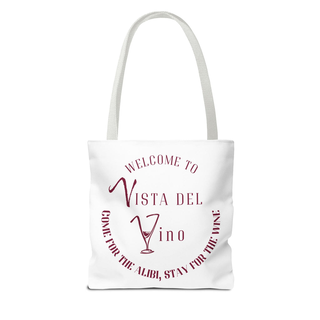 Mystery Themed Tote Bag – 'Welcome to Vista Del Vino' Wine & Dog Lover Canvas Tote