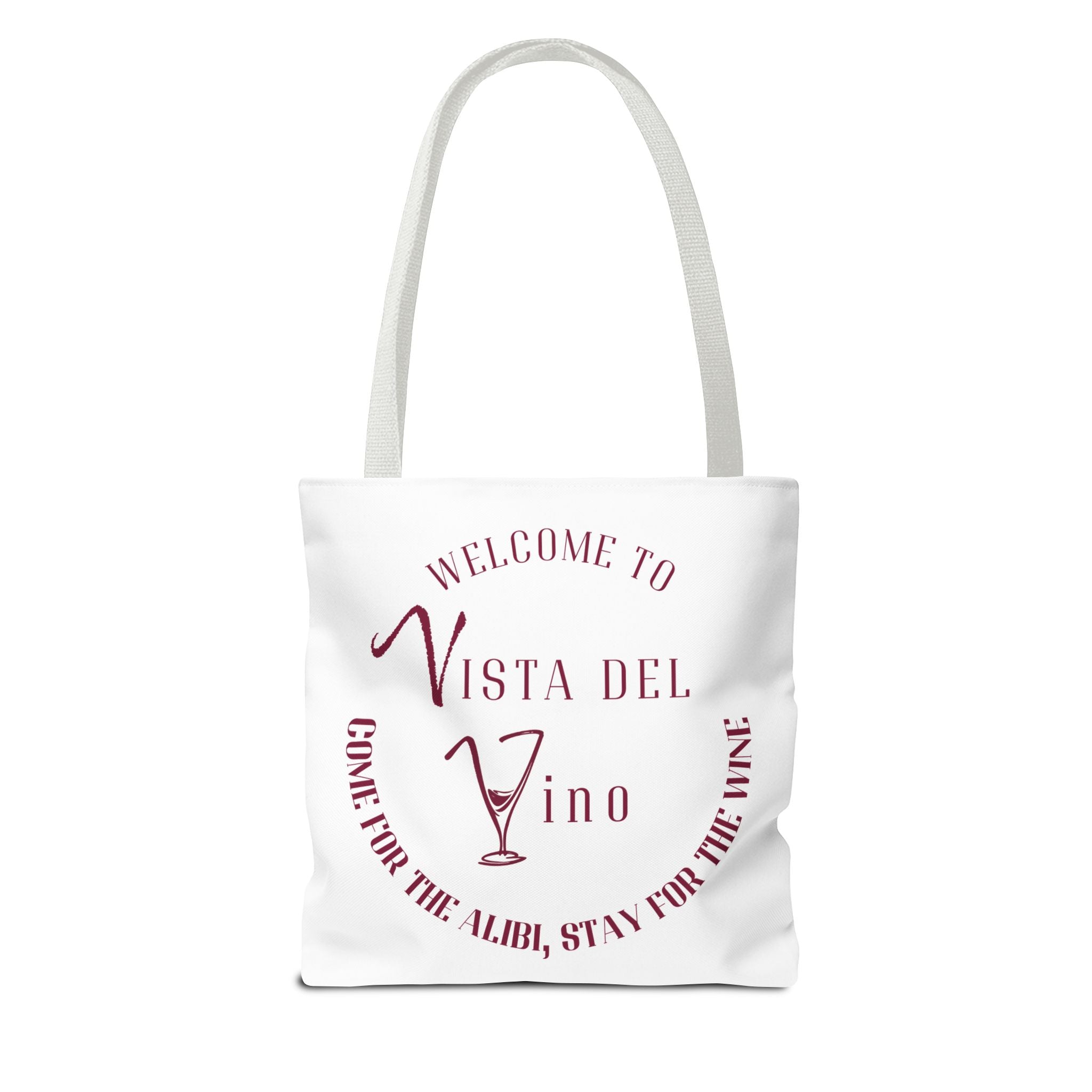 Mystery Themed Tote Bag – 'Welcome to Vista Del Vino' Wine & Dog Lover Canvas Tote