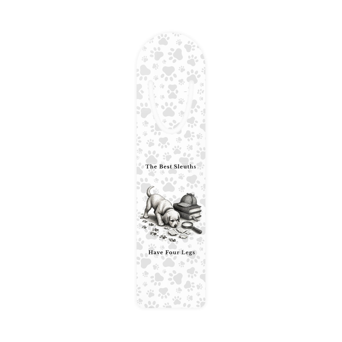 Dog Lover Bookmark – "The Best Sleuths Have Four Legs" Metal Paw-Print Bookmark