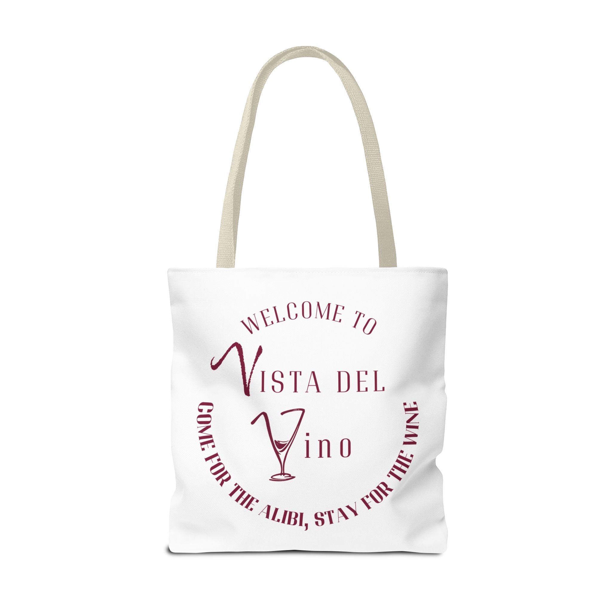 Mystery Themed Tote Bag – 'Welcome to Vista Del Vino' Wine & Dog Lover Canvas Tote