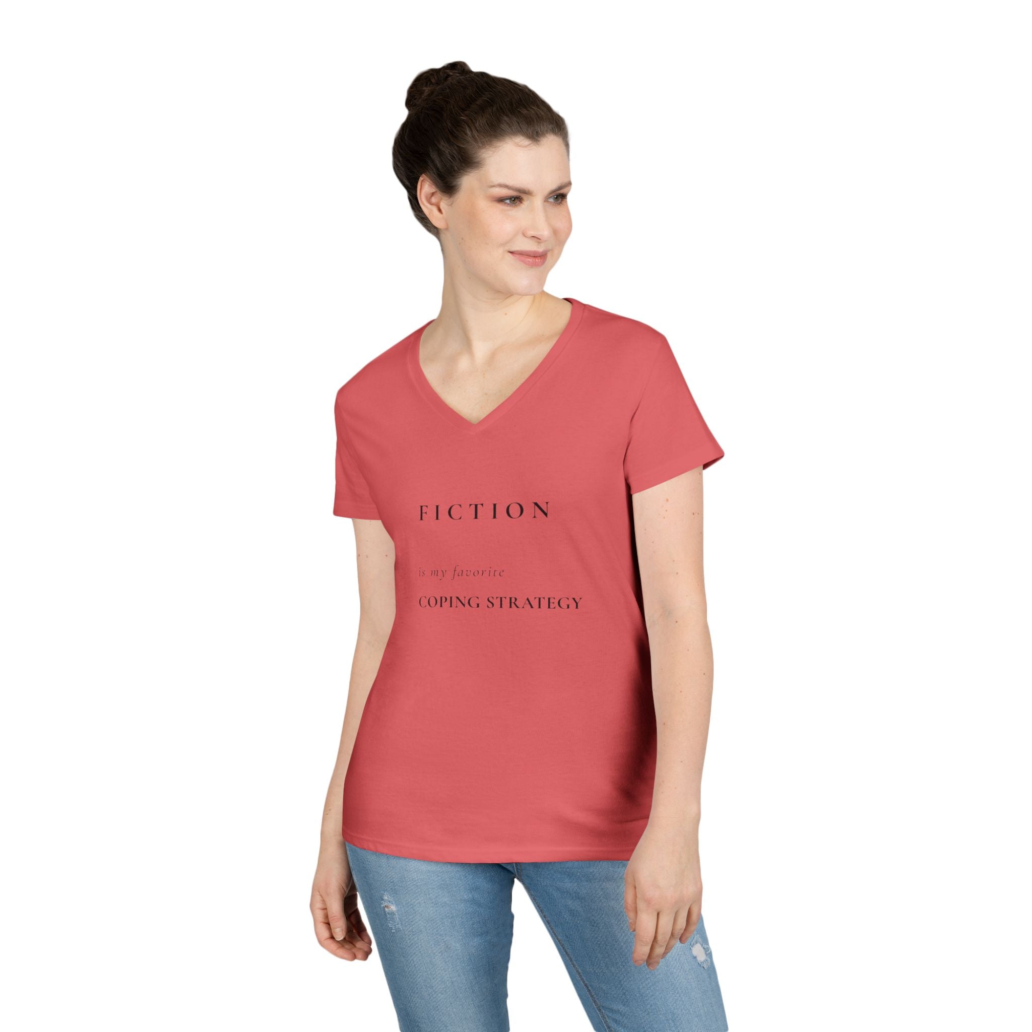 "Fiction Is My Coping Strategy" V‑Neck Tee