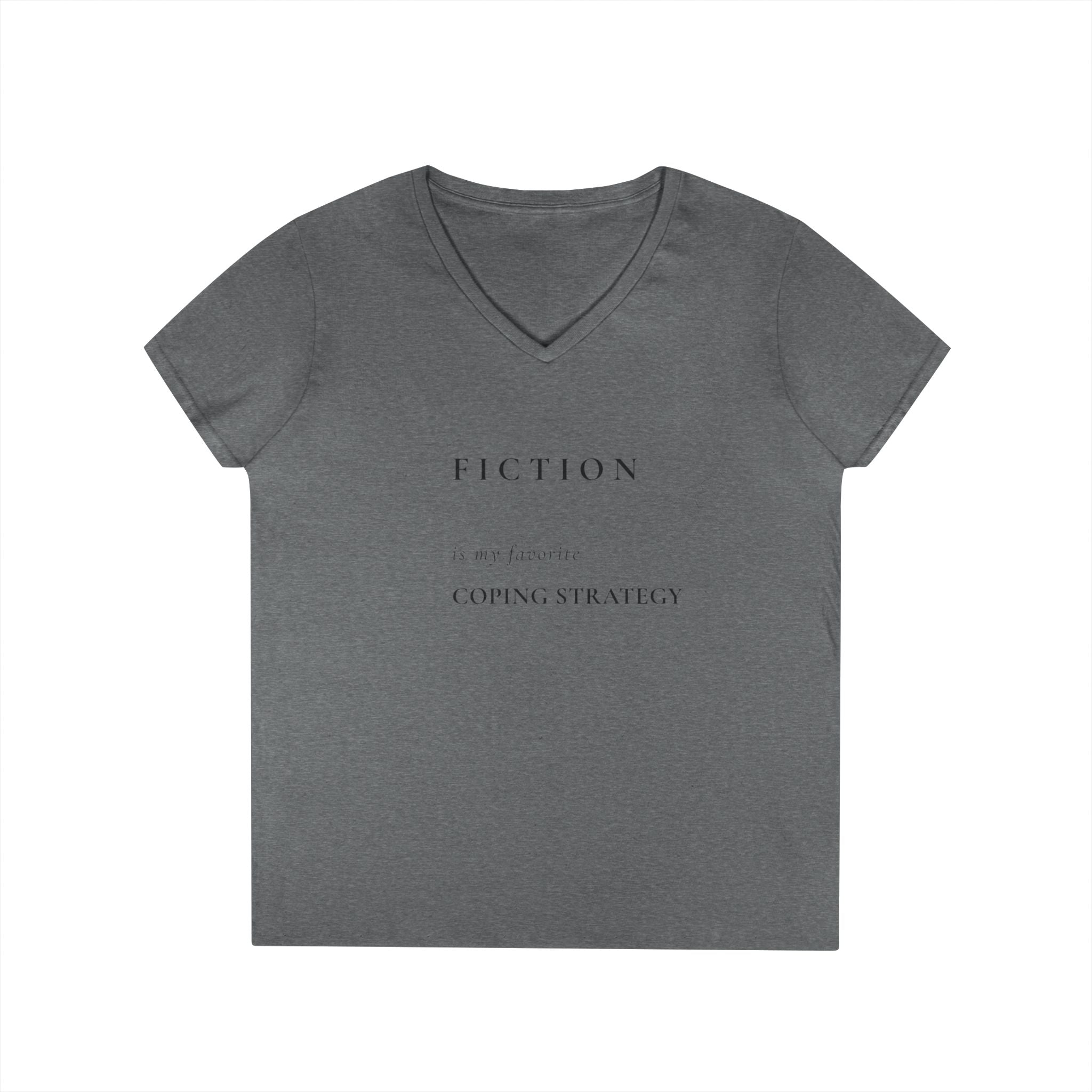 "Fiction Is My Coping Strategy" V‑Neck Tee