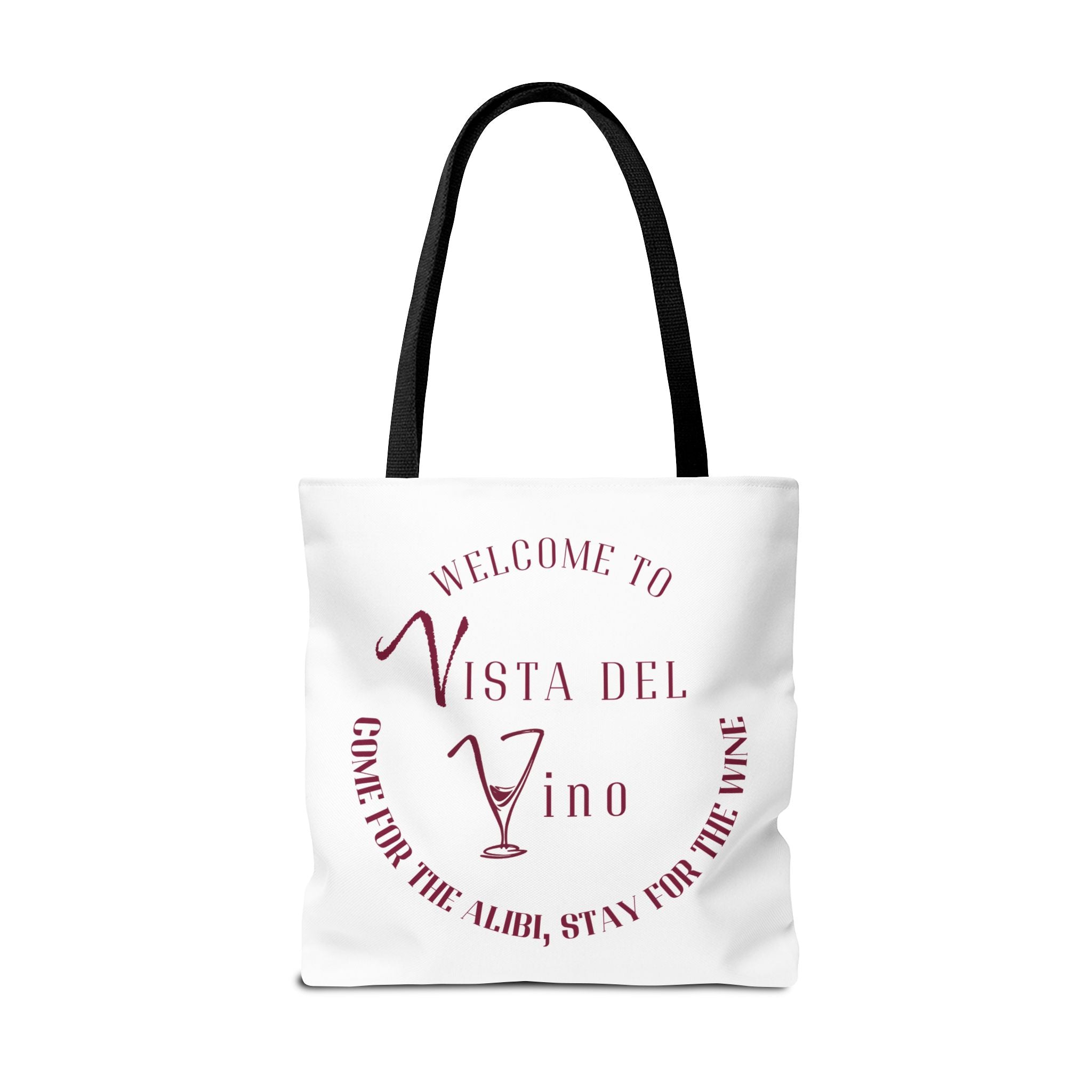 Mystery Themed Tote Bag – 'Welcome to Vista Del Vino' Wine & Dog Lover Canvas Tote
