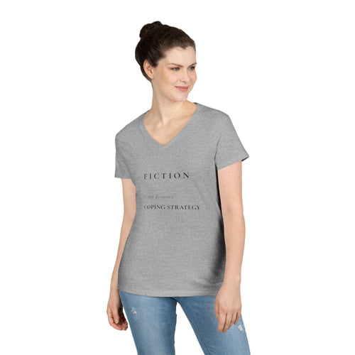 "Fiction Is My Coping Strategy" V‑Neck Tee