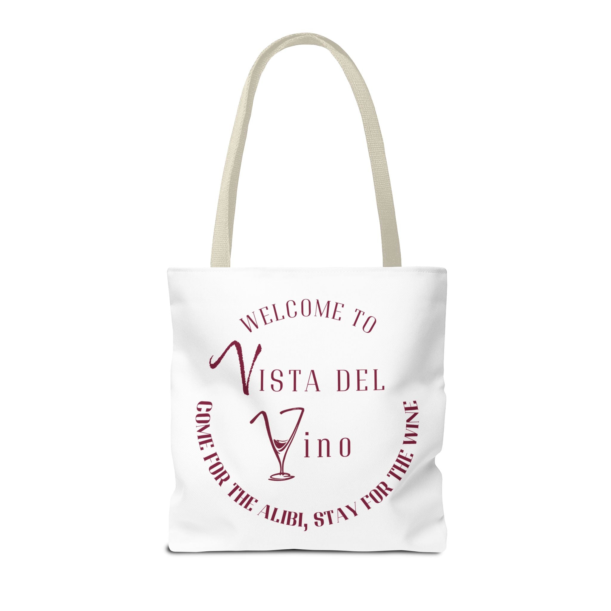 Mystery Themed Tote Bag – 'Welcome to Vista Del Vino' Wine & Dog Lover Canvas Tote