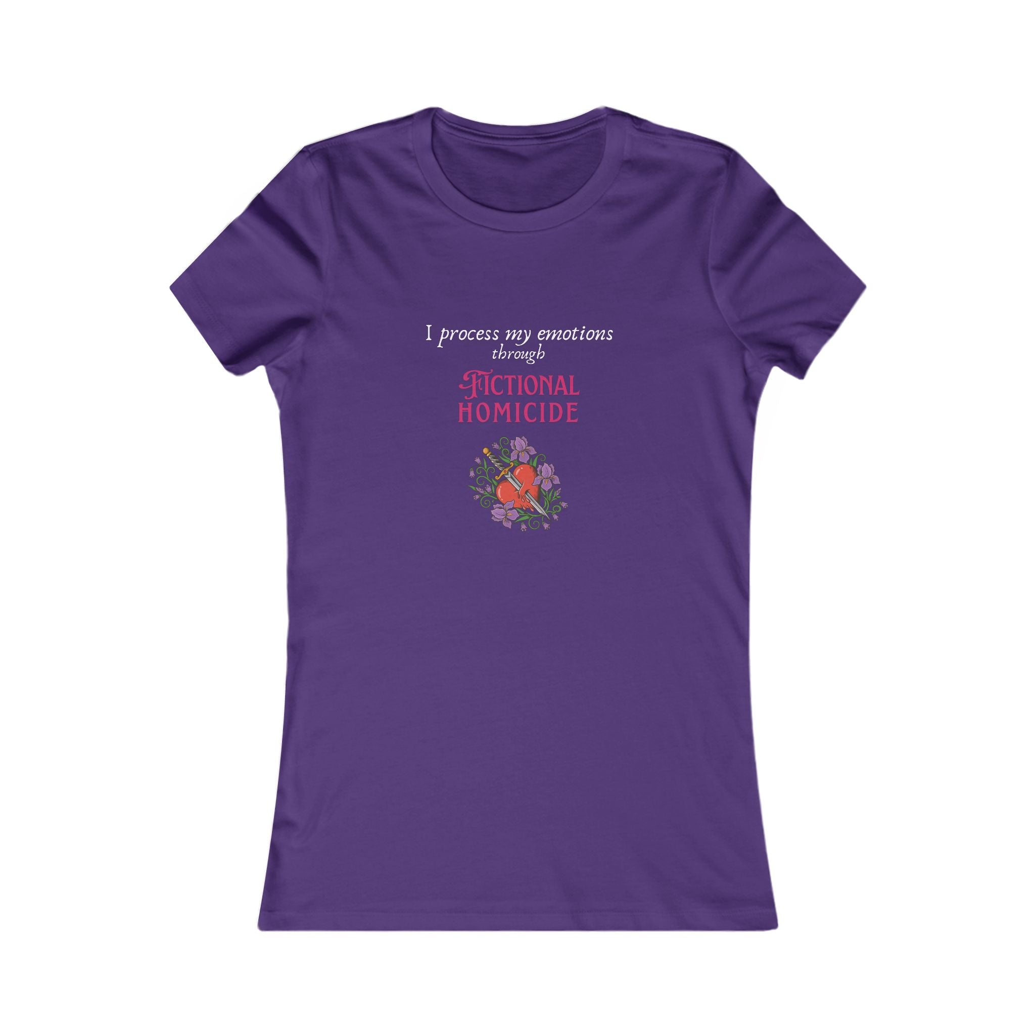 I Process My Emotions Through Fictional Homicide T-Shirt | Floral Crime Reader Tee