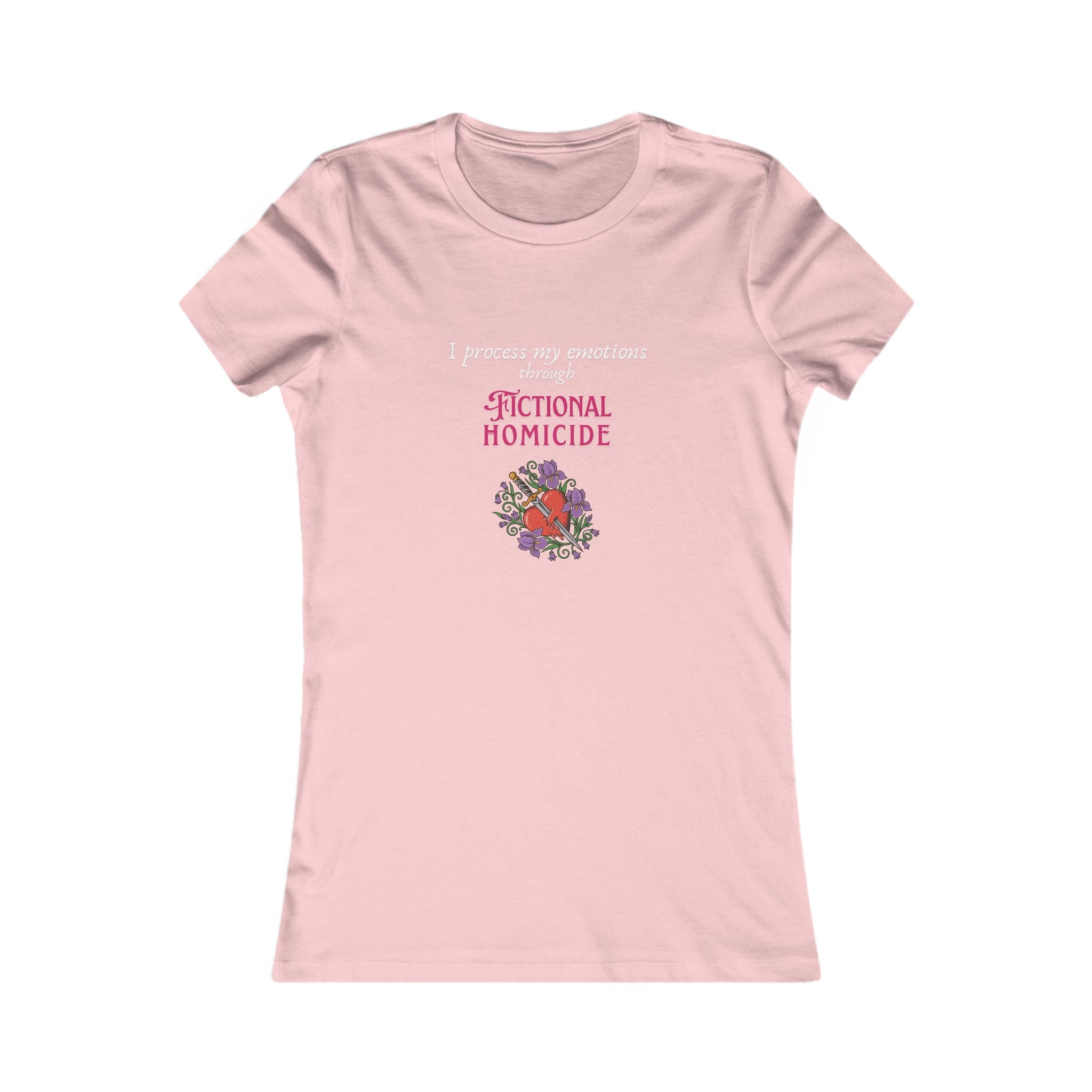 I Process My Emotions Through Fictional Homicide T-Shirt | Floral Crime Reader Tee