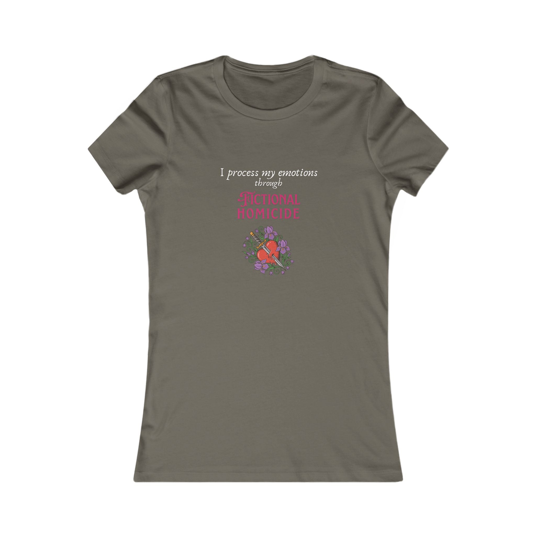 I Process My Emotions Through Fictional Homicide T-Shirt | Floral Crime Reader Tee